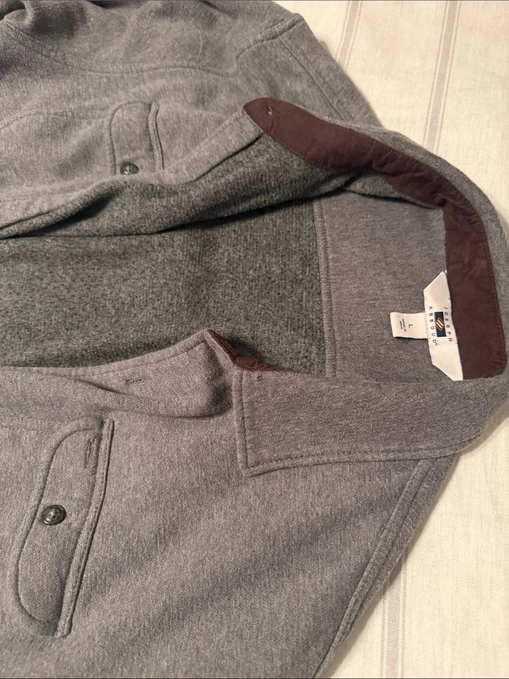 Joseph Abboud- Men's Gray Button-Front Jacket Shirt